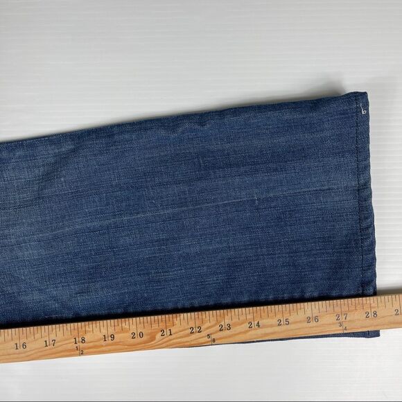 7FAM Jeans Flip Flop Dark Wash Flare Crystal Paint Splatter Women's 25 HEMMED - Picture 7 of 11